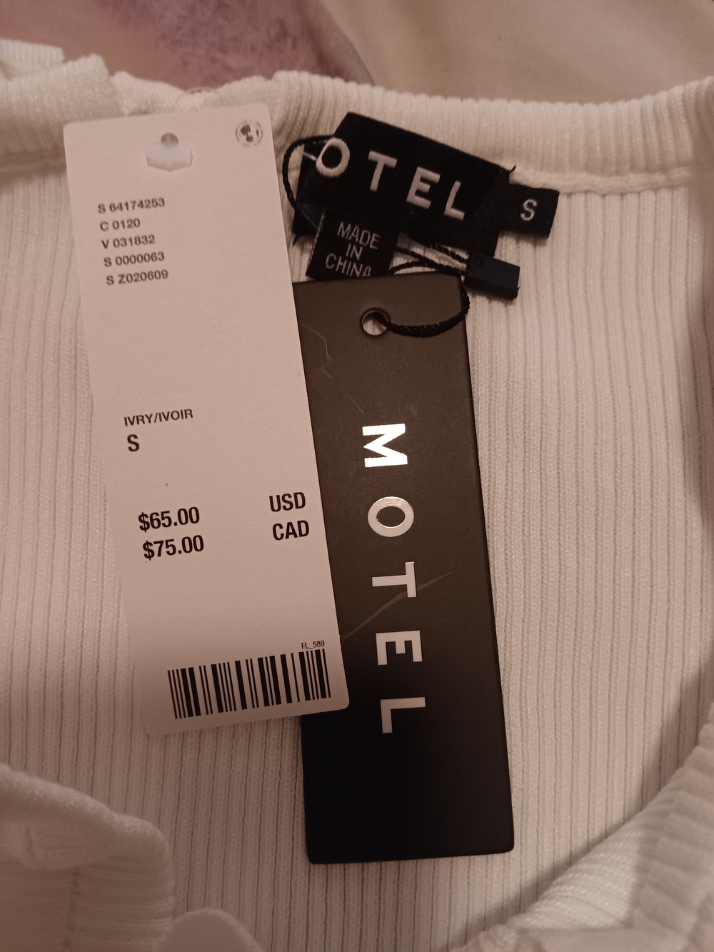 Motel Urban Outfitters White Harpy Ribbed Knit Drawstring Midi Skirt NWT Small - Picture 5 of 6